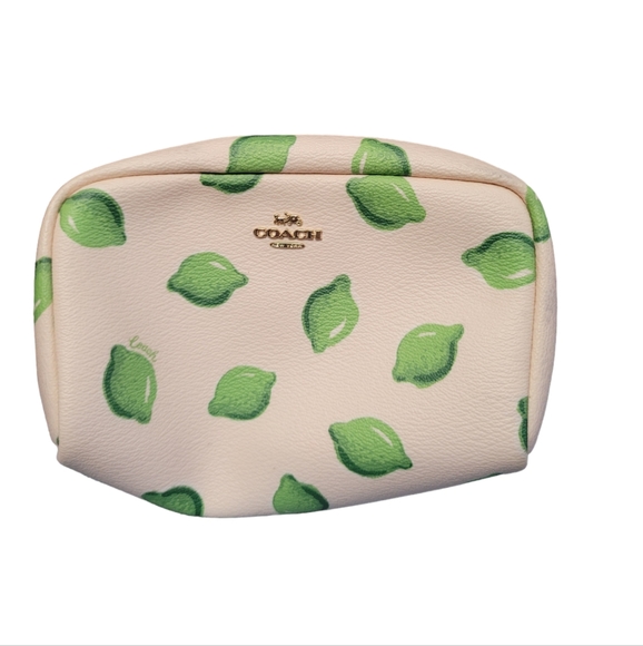 Coach Handbags - Coach Leather Lime Fruit Cosmetic Bag Makeup Bag Women's